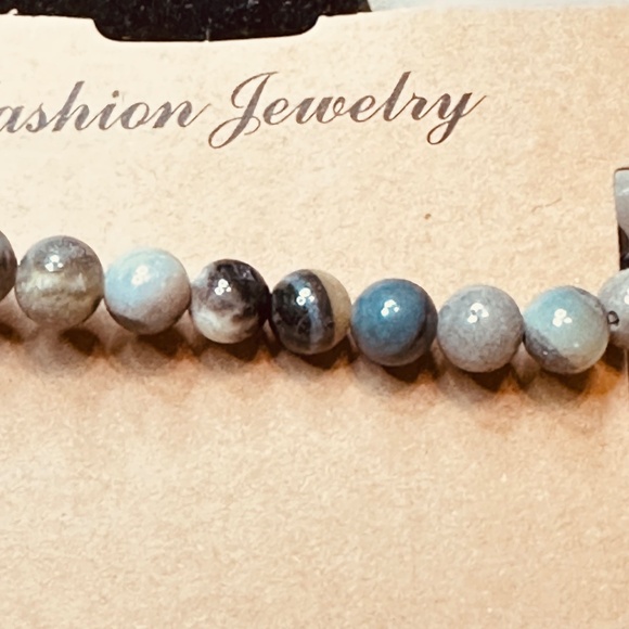 Moss Agate Crystal Beaded Stretchy Bracelet - Picture 8 of 10